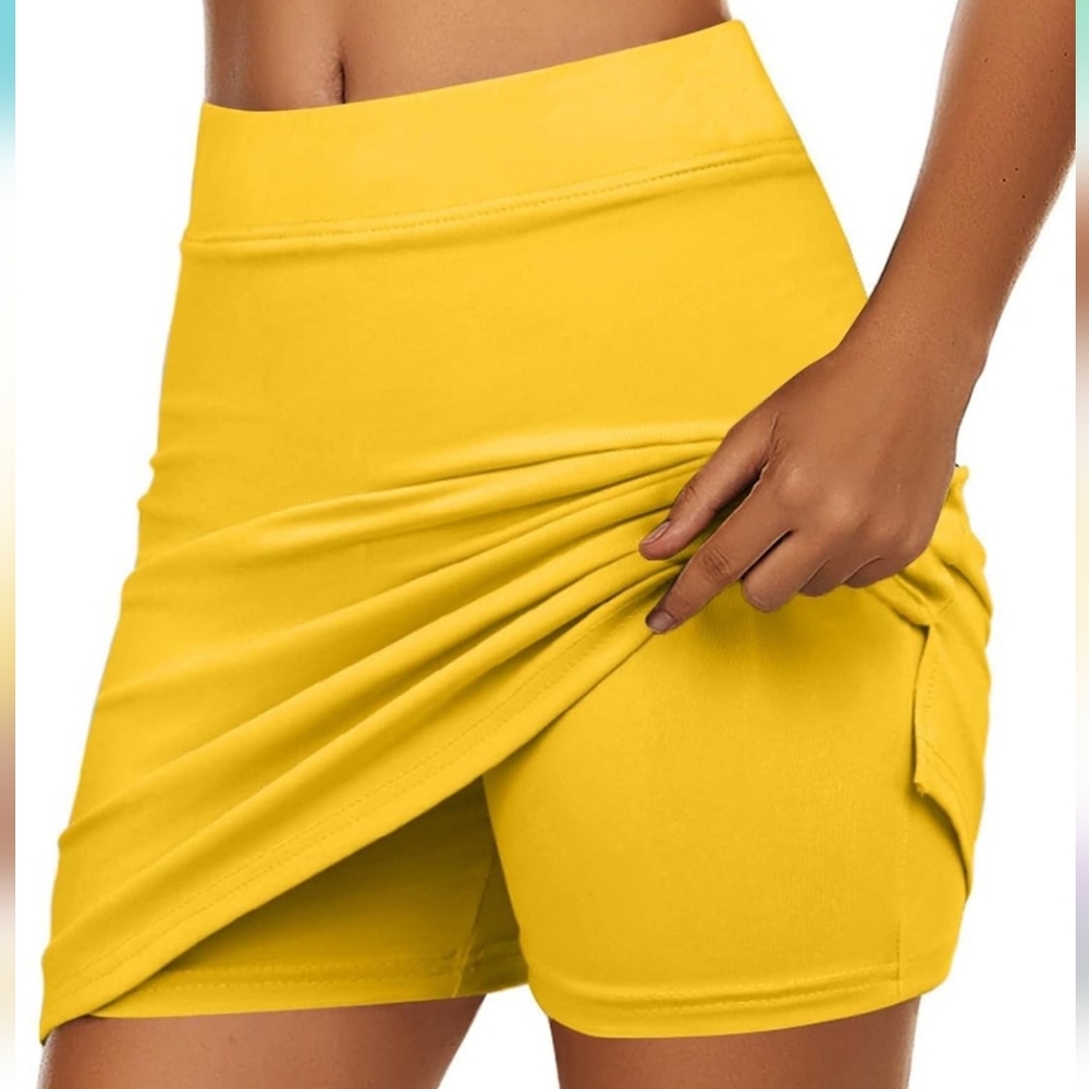 Amazon yellow pull on skort